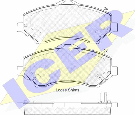 Icer 181908-201 - Тормозные колодки, дисковые, комплект unicars.by