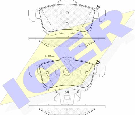 Icer 181903 - Тормозные колодки, дисковые, комплект unicars.by