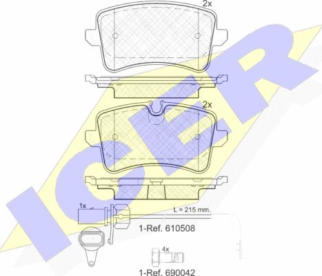 Icer 181986-203 - Тормозные колодки, дисковые, комплект unicars.by