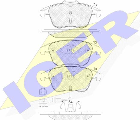 Icer 181923 - Тормозные колодки, дисковые, комплект unicars.by