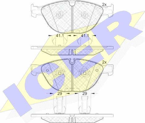 Icer 181973 - Тормозные колодки, дисковые, комплект unicars.by