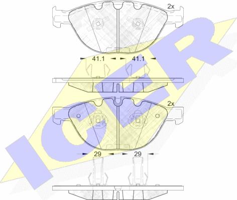 Icer 181972 - Тормозные колодки, дисковые, комплект unicars.by