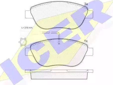 Icer 181440 - Тормозные колодки, дисковые, комплект unicars.by