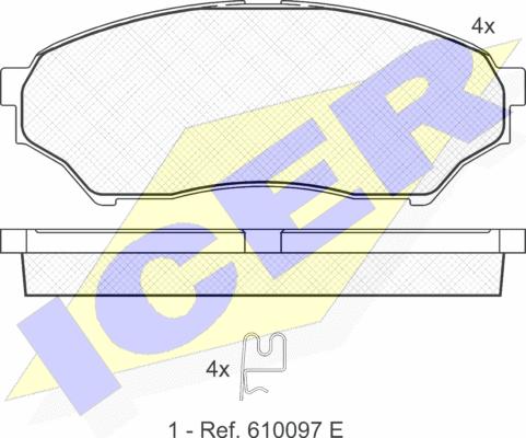 Icer 181443 - Тормозные колодки, дисковые, комплект unicars.by