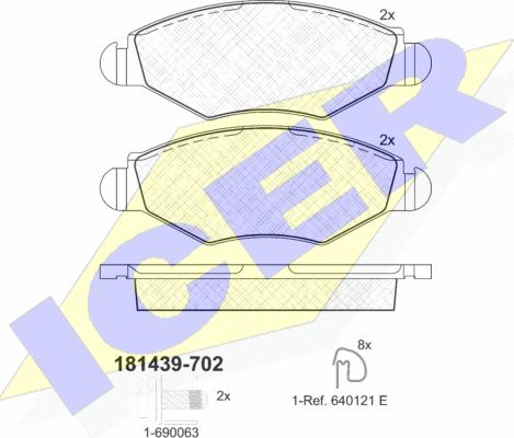 Icer 181439-702 - Тормозные колодки, дисковые, комплект unicars.by