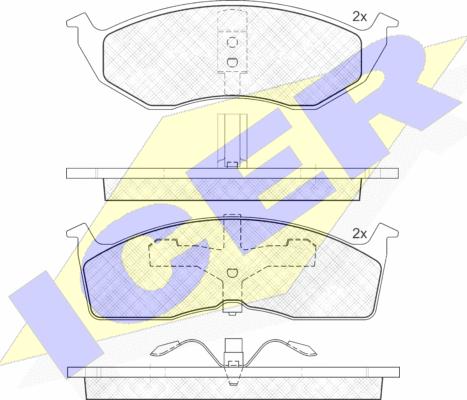 Icer 181436 - Тормозные колодки, дисковые, комплект unicars.by