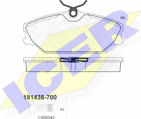 Icer 181438-700 - Тормозные колодки, дисковые, комплект unicars.by