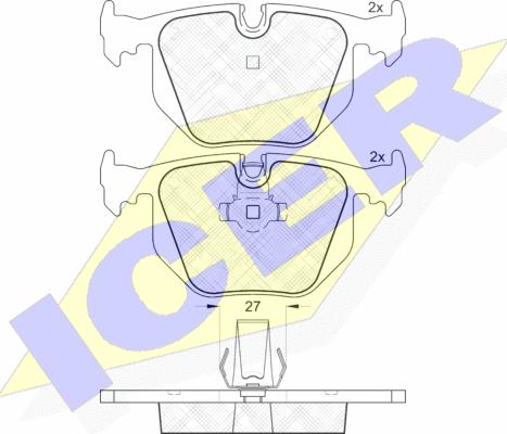 Icer 181549 - Тормозные колодки, дисковые, комплект unicars.by