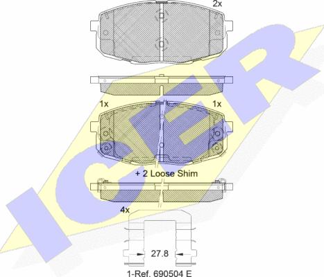 Icer 181540-208 - Тормозные колодки, дисковые, комплект unicars.by