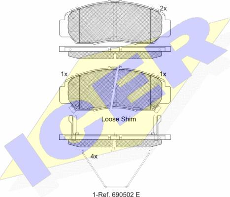 Icer 181543-208 - Тормозные колодки, дисковые, комплект unicars.by