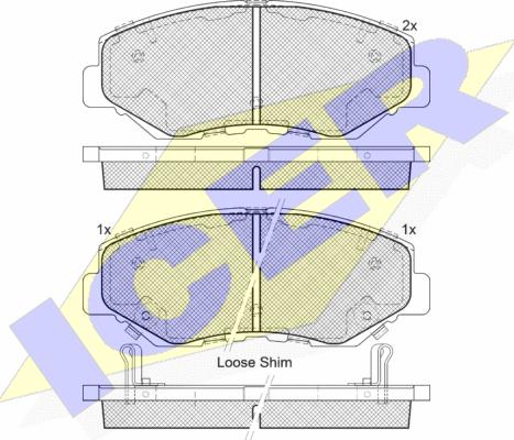 Icer 181558 - Тормозные колодки, дисковые, комплект unicars.by