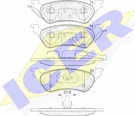 Icer 181564 - Тормозные колодки, дисковые, комплект unicars.by