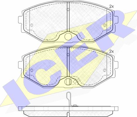 Icer 181568 - Тормозные колодки, дисковые, комплект unicars.by