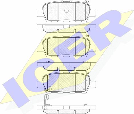 Icer 181509 - Тормозные колодки, дисковые, комплект unicars.by