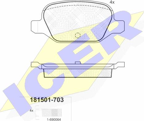 Icer 181501-703 - Тормозные колодки, дисковые, комплект unicars.by