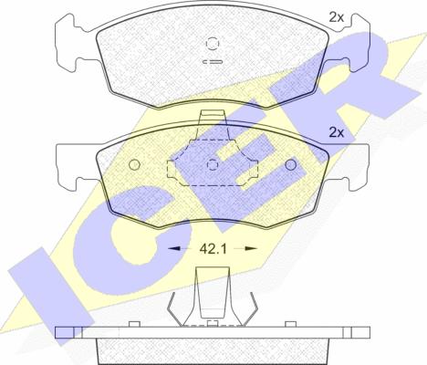 Icer 181508 - Тормозные колодки, дисковые, комплект unicars.by