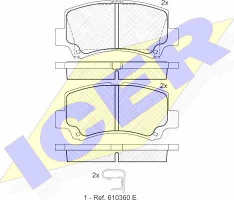 Icer 181589 - Тормозные колодки, дисковые, комплект unicars.by