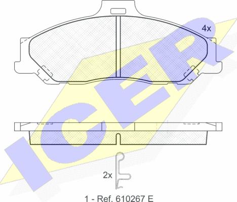 Icer 181580 - Тормозные колодки, дисковые, комплект unicars.by