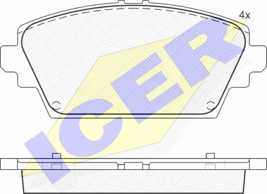 Icer 181581 - Тормозные колодки, дисковые, комплект unicars.by