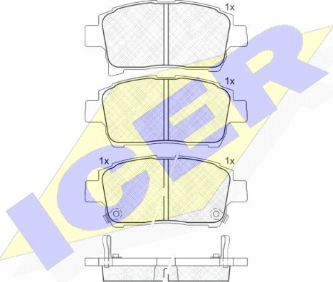 Icer 181583 - Тормозные колодки, дисковые, комплект unicars.by