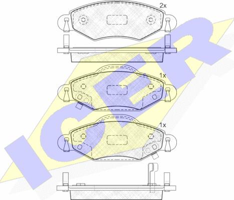 Icer 181587 - Тормозные колодки, дисковые, комплект unicars.by