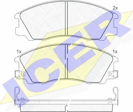 Icer 181539 - Тормозные колодки, дисковые, комплект unicars.by