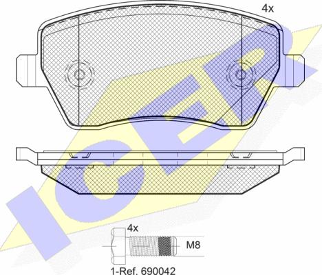 Icer 181534-700 - Тормозные колодки, дисковые, комплект unicars.by