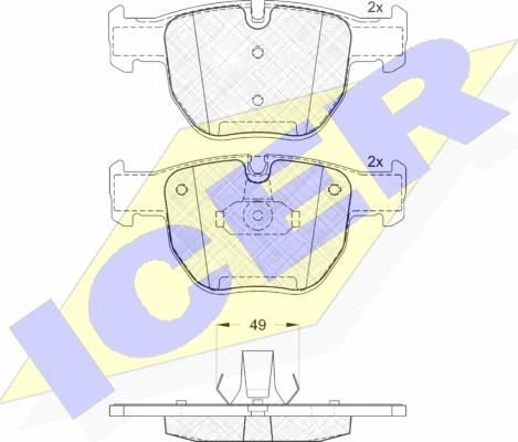 Icer 181574 - Тормозные колодки, дисковые, комплект unicars.by