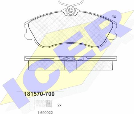 Icer 181570-700 - Тормозные колодки, дисковые, комплект unicars.by