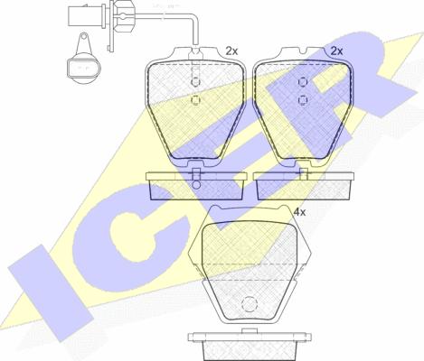 Icer 181571 - Тормозные колодки, дисковые, комплект unicars.by