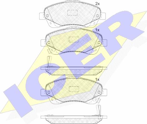 Icer 181573 - Тормозные колодки, дисковые, комплект unicars.by