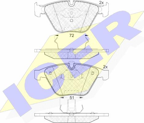 Icer 181577 - Тормозные колодки, дисковые, комплект unicars.by