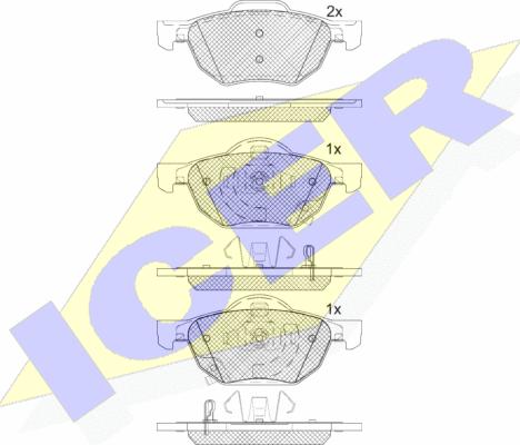 Icer 181695 - Тормозные колодки, дисковые, комплект unicars.by