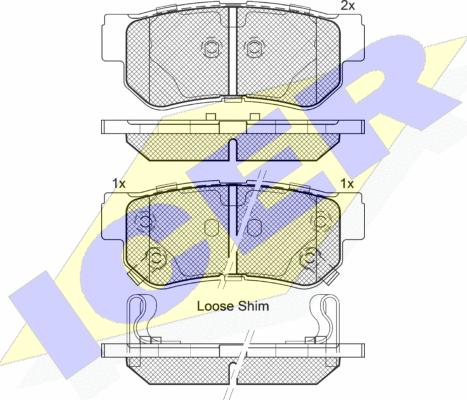 Icer 181645 - Тормозные колодки, дисковые, комплект unicars.by