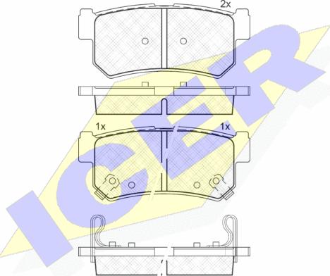 Icer 181646 - Тормозные колодки, дисковые, комплект unicars.by