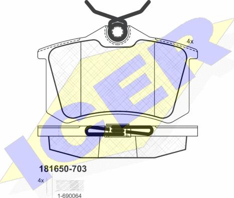 Icer 181650-703 - Тормозные колодки, дисковые, комплект unicars.by