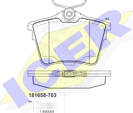 Icer 181658-703 - Тормозные колодки, дисковые, комплект unicars.by