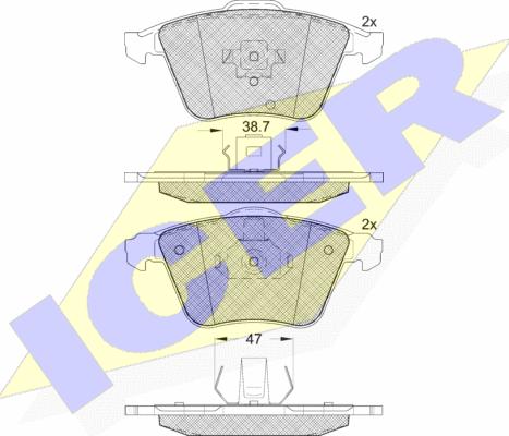 Icer 181652 - Тормозные колодки, дисковые, комплект unicars.by