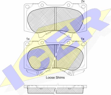 Icer 181665 - Тормозные колодки, дисковые, комплект unicars.by