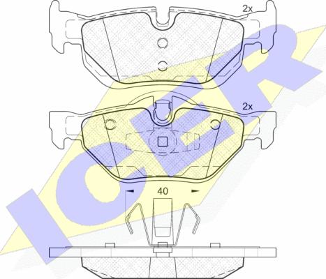 Icer 181663 - Тормозные колодки, дисковые, комплект unicars.by