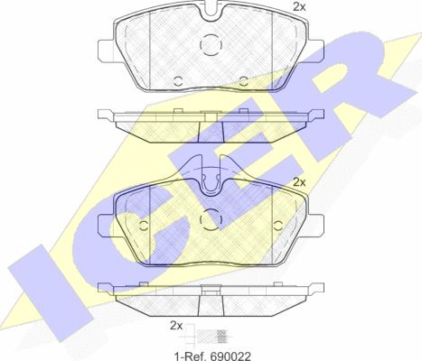 Icer 181662-202 - Тормозные колодки, дисковые, комплект unicars.by