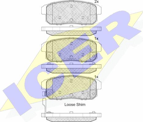 Icer 181667 - Тормозные колодки, дисковые, комплект unicars.by