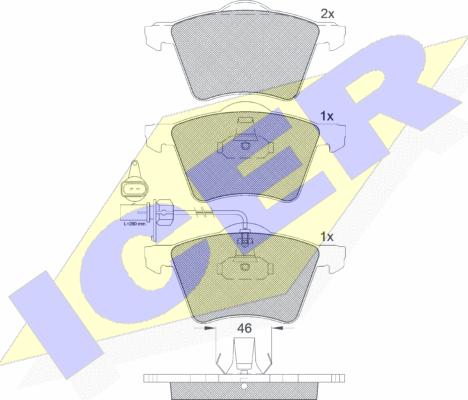 Icer 181605 - Тормозные колодки, дисковые, комплект unicars.by