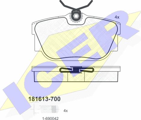 Icer 181613-700 - Тормозные колодки, дисковые, комплект unicars.by