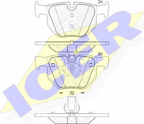 Icer 181685-202 - Тормозные колодки, дисковые, комплект unicars.by