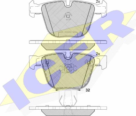 Icer 181687 - Тормозные колодки, дисковые, комплект unicars.by