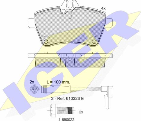 Icer 181678-700 - Тормозные колодки, дисковые, комплект unicars.by