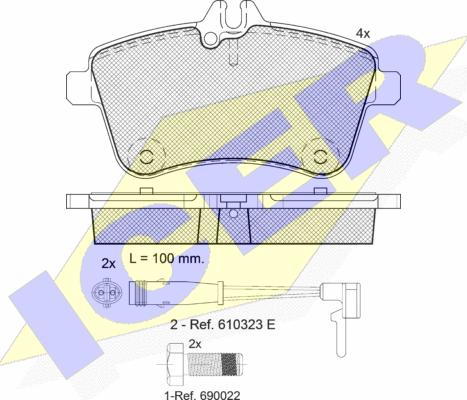 Icer 181677-700 - Тормозные колодки, дисковые, комплект unicars.by