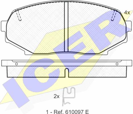 Icer 181099 - Тормозные колодки, дисковые, комплект unicars.by