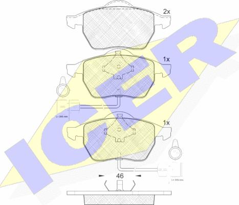 Icer 181191 - Тормозные колодки, дисковые, комплект unicars.by